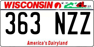 WI license plate 363NZZ