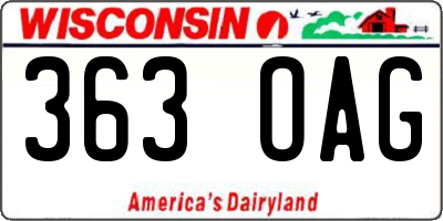 WI license plate 363OAG