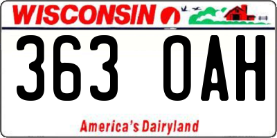 WI license plate 363OAH