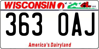 WI license plate 363OAJ