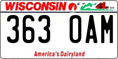 WI license plate 363OAM