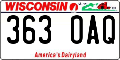 WI license plate 363OAQ