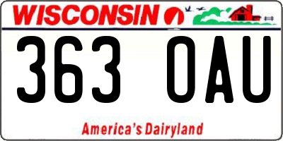 WI license plate 363OAU