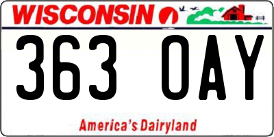 WI license plate 363OAY