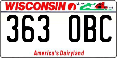 WI license plate 363OBC