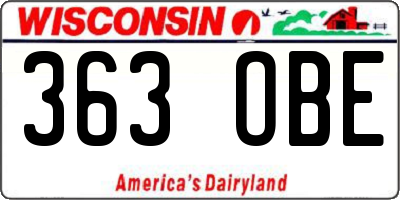 WI license plate 363OBE