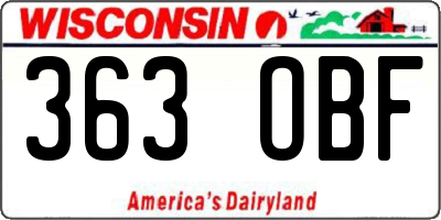WI license plate 363OBF