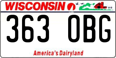 WI license plate 363OBG