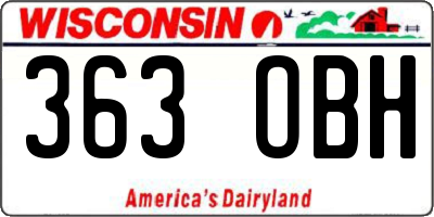 WI license plate 363OBH