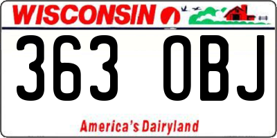 WI license plate 363OBJ