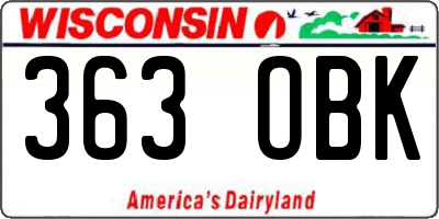 WI license plate 363OBK
