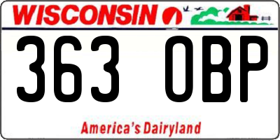 WI license plate 363OBP