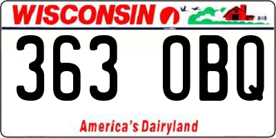 WI license plate 363OBQ