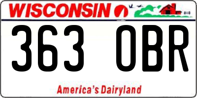 WI license plate 363OBR