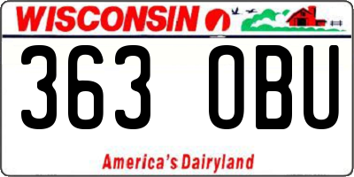 WI license plate 363OBU