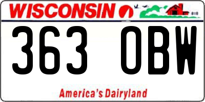 WI license plate 363OBW