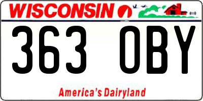WI license plate 363OBY