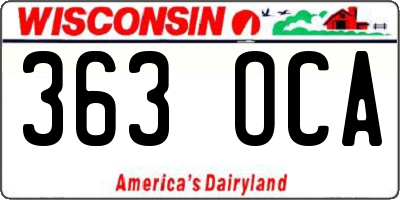 WI license plate 363OCA