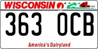WI license plate 363OCB