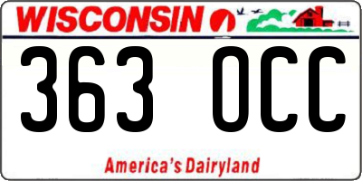 WI license plate 363OCC
