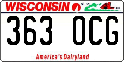 WI license plate 363OCG