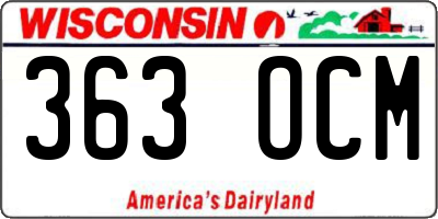 WI license plate 363OCM