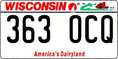 WI license plate 363OCQ