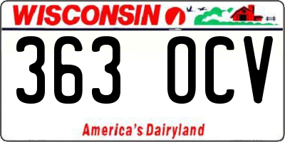 WI license plate 363OCV