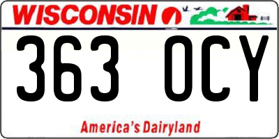 WI license plate 363OCY