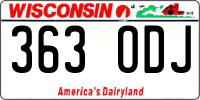 WI license plate 363ODJ