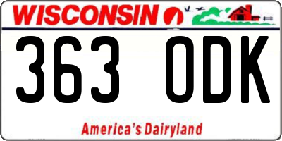 WI license plate 363ODK