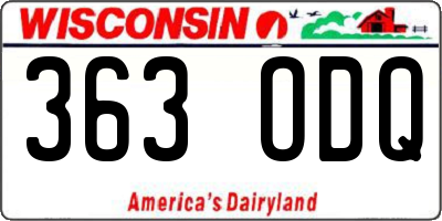 WI license plate 363ODQ
