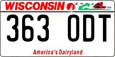 WI license plate 363ODT