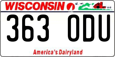WI license plate 363ODU
