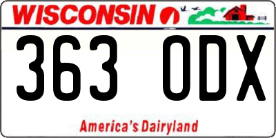 WI license plate 363ODX