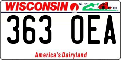 WI license plate 363OEA