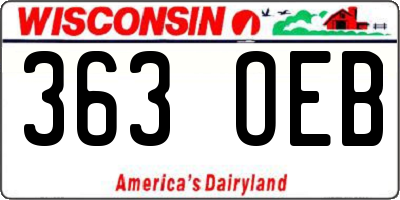 WI license plate 363OEB