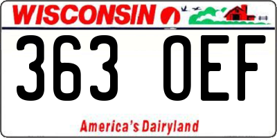 WI license plate 363OEF