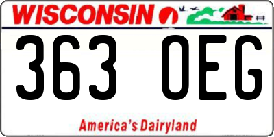 WI license plate 363OEG