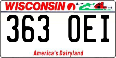 WI license plate 363OEI