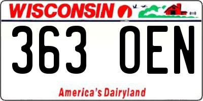 WI license plate 363OEN