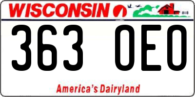 WI license plate 363OEO