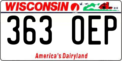 WI license plate 363OEP