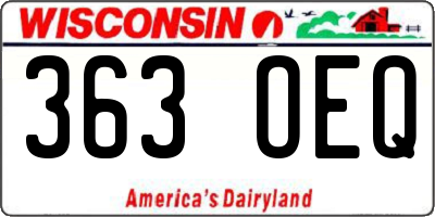 WI license plate 363OEQ