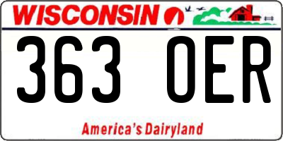WI license plate 363OER