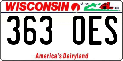 WI license plate 363OES