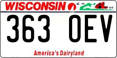 WI license plate 363OEV