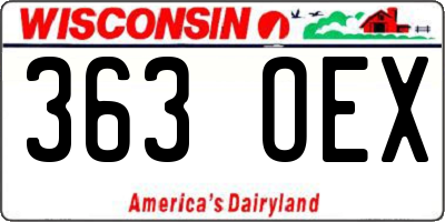 WI license plate 363OEX