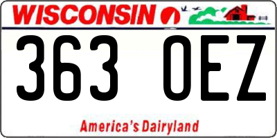 WI license plate 363OEZ