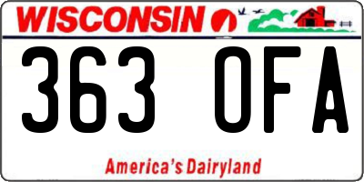 WI license plate 363OFA